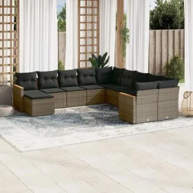 11-teiliges Gartensofa-Set und graue synthetische Rattankissen von , Gartensets - Ref: Foro24-3226571, Preis: 626,24 €, Rabat...