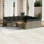 Gartensofagarnitur mit 13-teiligen Kissen aus grauem Kunststoff-Rattan. von , Gartensets - Ref: Foro24-3226592, Preis: 760,56...