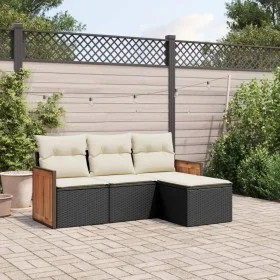 4-piece garden sofa set with black synthetic rattan cushions by , Garden sets - Ref: Foro24-3227582, Price: 236,71 €, Discoun...
