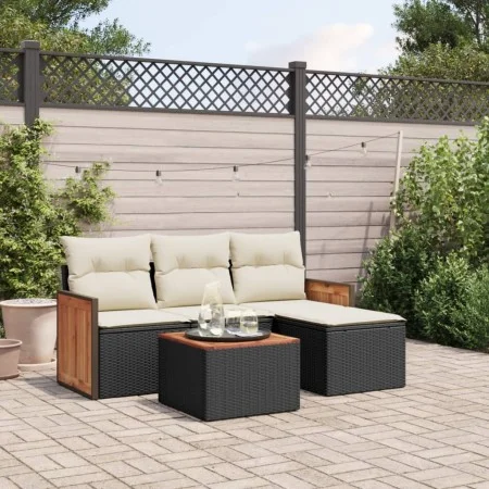 5-piece garden furniture set and black synthetic rattan cushions by , Garden sets - Ref: Foro24-3227589, Price: 276,29 €, Dis...