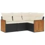 4-piece garden sofa set with black synthetic rattan cushions by , Garden sets - Ref: Foro24-3227610, Price: 271,78 €, Discoun...