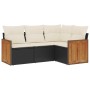 4-teilige Gartensofagarnitur mit schwarzen synthetischen Rattankissen von , Gartensets - Ref: Foro24-3227610, Preis: 256,83 €...