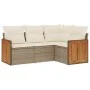 Garden sofa set with cushions 4 pieces beige synthetic rattan by , Garden sets - Ref: Foro24-3227612, Price: 317,15 €, Discou...