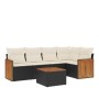 Set de sofás de jardín 6 piezas y cojines ratán sintético negro de , Conjuntos de jardín - Ref: Foro24-3227631, Precio: 353,5...