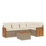 Garden sofa set with cushions 6 pieces beige synthetic rattan by , Garden sets - Ref: Foro24-3227633, Price: 421,46 €, Discou...