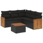 6-piece garden sofa set and black synthetic rattan cushions by , Garden sets - Ref: Foro24-3227644, Price: 382,47 €, Discount: %