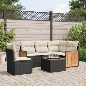 6-piece garden sofa set and black synthetic rattan cushions by , Garden sets - Ref: Foro24-3227659, Price: 362,61 €, Discount: %
