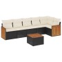 7-teiliges Garten-Essset und schwarze Kissen aus synthetischem Rattan von , Gartensets - Ref: Foro24-3227673, Preis: 385,97 €...