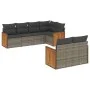 7-piece garden sofa set with gray PE rattan cushions by , Garden sets - Ref: Foro24-3227824, Price: 487,01 €, Discount: %