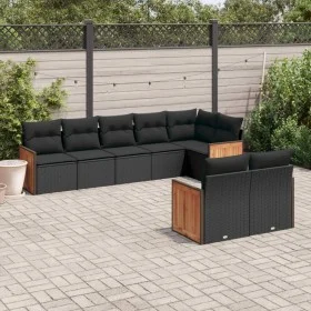 8-piece garden sofa set and black synthetic rattan cushions by , Garden sets - Ref: Foro24-3227826, Price: 551,40 €, Discount: %