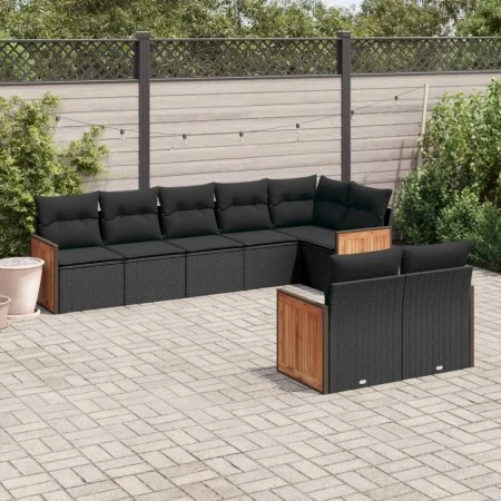 8-teiliges Gartensofa-Set und schwarze synthetische Rattankissen von , Gartensets - Ref: Foro24-3227826, Preis: 551,41 €, Rab...