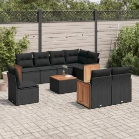 8-piece garden sofa set and black synthetic rattan cushions by , Garden sets - Ref: Foro24-3227847, Price: 594,52 €, Discount: %