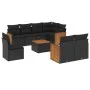 8-piece garden sofa set and black synthetic rattan cushions by , Garden sets - Ref: Foro24-3227847, Price: 594,52 €, Discount: %