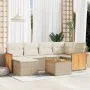 7-teiliges Gartensofa-Set und beige synthetische Rattankissen von , Gartensets - Ref: Foro24-3227864, Preis: 466,99 €, Rabatt: %