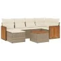 7-teiliges Gartensofa-Set und beige synthetische Rattankissen von , Gartensets - Ref: Foro24-3227864, Preis: 466,99 €, Rabatt: %