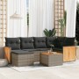 7-teiliges Gartensofa-Set mit grauen PE-Rattan-Kissen von , Gartensets - Ref: Foro24-3227866, Preis: 402,00 €, Rabatt: %