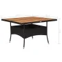 Synthetic rattan garden dining table with black acacia wood by vidaXL, Garden tables - Ref: Foro24-46187, Price: 142,40 €, Di...