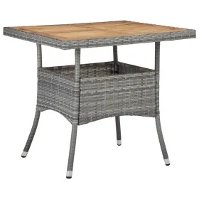 Esstisch für Garten synthetisches Rattan Akazienholz grau von vidaXL, Gartentische - Ref: Foro24-46172, Preis: 129,93 €, Raba...