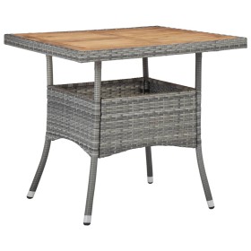 Esstisch für Garten synthetisches Rattan Akazienholz grau von vidaXL, Gartentische - Ref: Foro24-46172, Preis: 127,45 €, Raba...