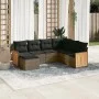 7-piece garden sofa set with gray PE rattan cushions by , Garden sets - Ref: Foro24-3227887, Price: 425,47 €, Discount: %