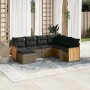 7-teiliges Gartensofa-Set mit grauen PE-Rattan-Kissen von , Gartensets - Ref: Foro24-3227887, Preis: 416,91 €, Rabatt: %
