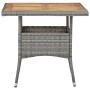 Synthetic rattan dining table for garden with gray acacia wood by vidaXL, Garden tables - Ref: Foro24-46172, Price: 127,45 €,...