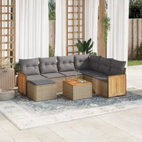 Garden sofa set with beige cushions 8 pcs PE rattan by , Garden sets - Ref: Foro24-3227893, Price: 494,04 €, Discount: %