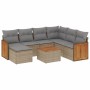 Garden sofa set with beige cushions 8 pcs PE rattan by , Garden sets - Ref: Foro24-3227893, Price: 460,53 €, Discount: %