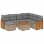 Gartensofa-Set mit beigen Kissen 8 Stück PE-Rattan von , Gartensets - Ref: Foro24-3227893, Preis: 494,06 €, Rabatt: %