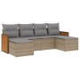 Garden sofa set with cushions 6 pieces beige synthetic rattan by , Garden sets - Ref: Foro24-3227900, Price: 330,51 €, Discou...