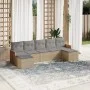 7-teiliges Gartensofa-Set und beige synthetische Rattankissen von , Gartensets - Ref: Foro24-3227914, Preis: 404,06 €, Rabatt: %