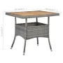 Esstisch für Garten synthetisches Rattan Akazienholz grau von vidaXL, Gartentische - Ref: Foro24-46172, Preis: 134,66 €, Raba...