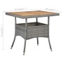 Synthetic rattan dining table for garden with gray acacia wood by vidaXL, Garden tables - Ref: Foro24-46172, Price: 127,45 €,...