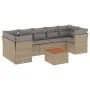 Garden sofa and cushion set 8 pieces beige PE rattan mix by , Garden sets - Ref: Foro24-3255842, Price: 497,50 €, Discount: %