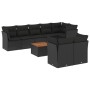 8-piece garden sofa set and black synthetic rattan cushions by , Garden sets - Ref: Foro24-3256062, Price: 620,45 €, Discount: %