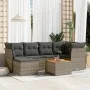 7-piece garden sofa set with gray PE rattan cushions by , Garden sets - Ref: Foro24-3256081, Price: 403,63 €, Discount: %