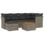 7-piece garden sofa set with gray PE rattan cushions by , Garden sets - Ref: Foro24-3256081, Price: 403,63 €, Discount: %