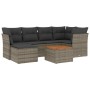 7-teiliges Gartensofa-Set mit grauen PE-Rattan-Kissen von , Gartensets - Ref: Foro24-3256081, Preis: 409,86 €, Rabatt: %
