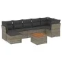 8-teiliges Gartensofa-Set und graue synthetische Rattankissen von , Gartensets - Ref: Foro24-3256088, Preis: 461,51 €, Rabatt: %