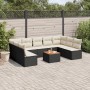 Gartensofa-Set 10-teilig mit schwarzen synthetischen Rattankissen von , Gartensets - Ref: Foro24-3256119, Preis: 542,42 €, Ra...