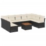 Gartensofa-Set 10-teilig mit schwarzen synthetischen Rattankissen von , Gartensets - Ref: Foro24-3256119, Preis: 542,42 €, Ra...