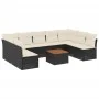 Gartensofa-Set 10-teilig mit schwarzen synthetischen Rattankissen von , Gartensets - Ref: Foro24-3256119, Preis: 535,78 €, Ra...