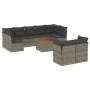 10-piece garden sofa set with gray synthetic rattan cushions by , Garden sets - Ref: Foro24-3256144, Price: 585,22 €, Discoun...