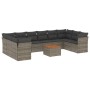 11-piece garden sofa set and gray synthetic rattan cushions by , Garden sets - Ref: Foro24-3256165, Price: 617,29 €, Discount: %