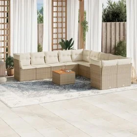 11-teiliges Gartensofa-Set mit beigen synthetischen Rattankissen von , Gartensets - Ref: Foro24-3256184, Preis: 690,81 €, Rab...