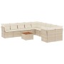 11-teiliges Gartensofa-Set mit beigen synthetischen Rattankissen von , Gartensets - Ref: Foro24-3256184, Preis: 679,48 €, Rab...