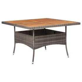 Garden dining table synthetic rattan gray acacia wood by vidaXL, Garden tables - Ref: Foro24-46188, Price: 145,65 €, Discount: %