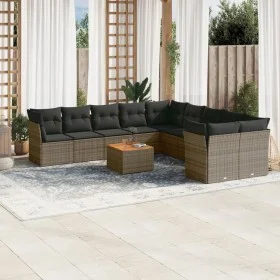 11-piece garden sofa set and gray synthetic rattan cushions by , Garden sets - Ref: Foro24-3256186, Price: 637,98 €, Discount: %