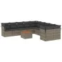 11-piece garden sofa set and gray synthetic rattan cushions by , Garden sets - Ref: Foro24-3256186, Price: 637,98 €, Discount: %
