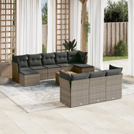 11-teilige Gartensofagarnitur und graue synthetische Rattankissen von , Gartensets - Ref: Foro24-3256214, Preis: 634,81 €, Ra...